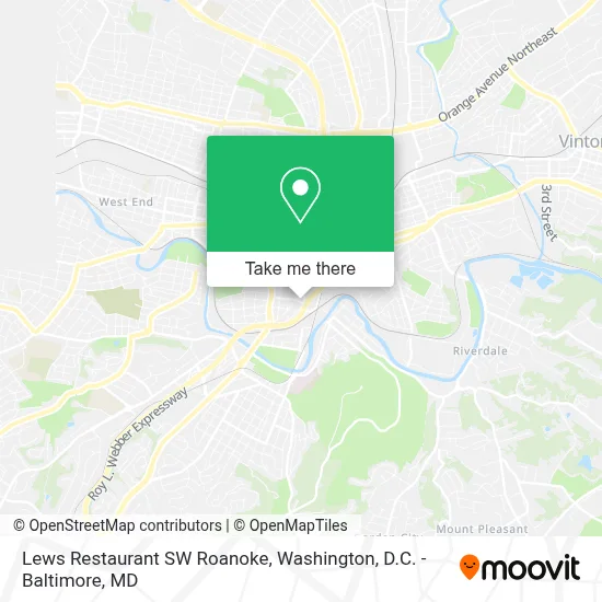 Lews Restaurant SW Roanoke map