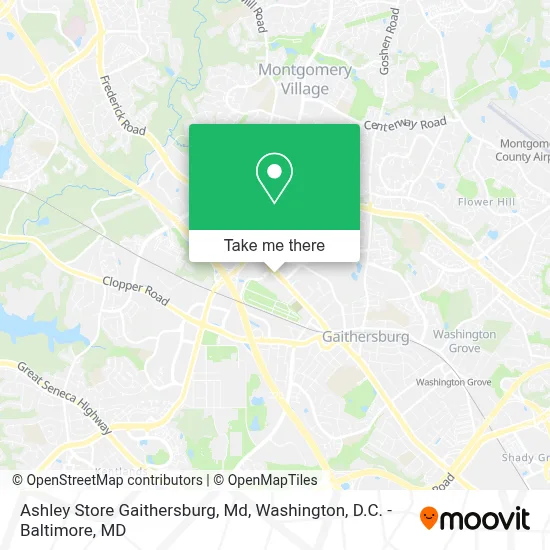 Ashley Store Gaithersburg, Md map