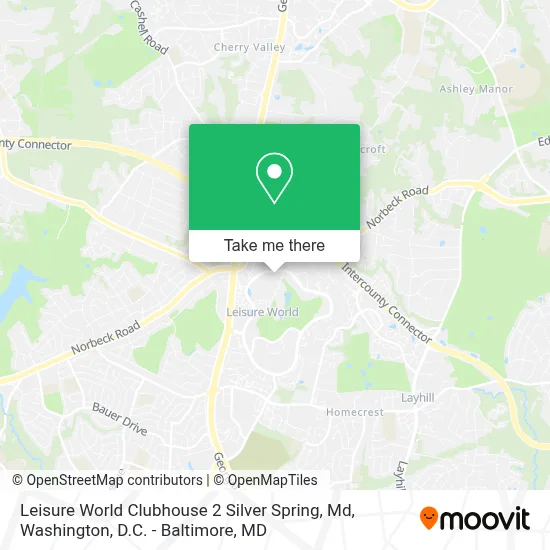 Leisure World Clubhouse 2 Silver Spring, Md map