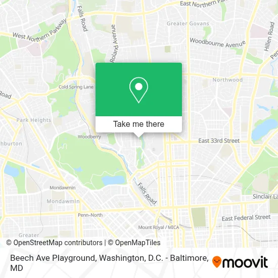 Beech Ave Playground map
