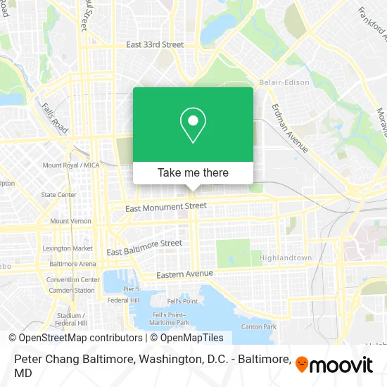 Peter Chang Baltimore map