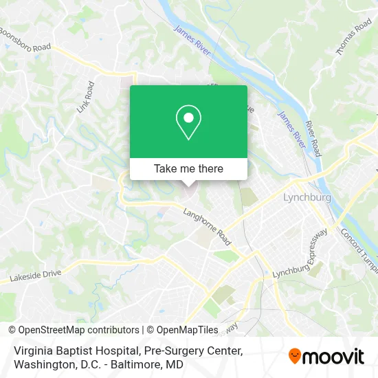Virginia Baptist Hospital, Pre-Surgery Center map