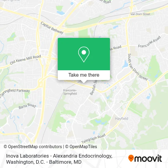 Inova Laboratories - Alexandria Endocrinology map
