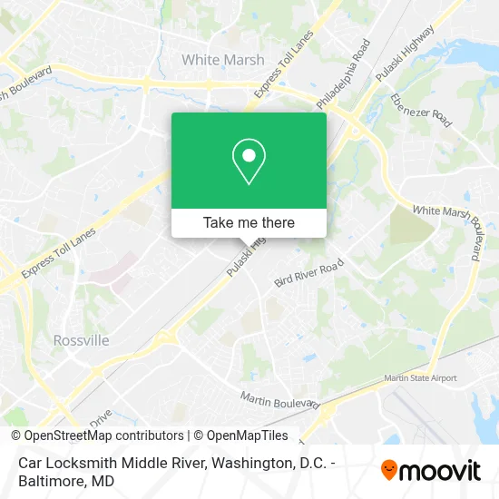 Car Locksmith Middle River map