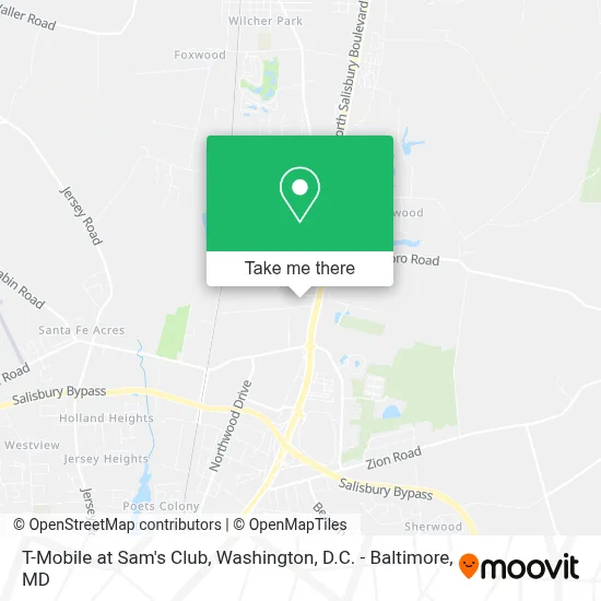 T-Mobile at Sam's Club map