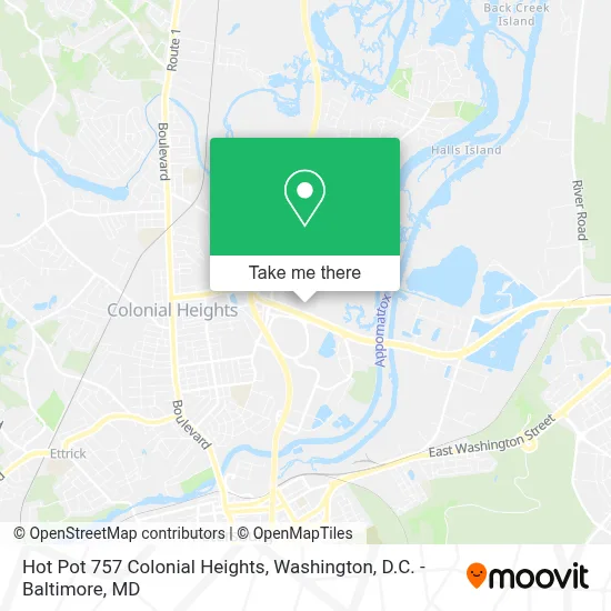 Hot Pot 757 Colonial Heights map