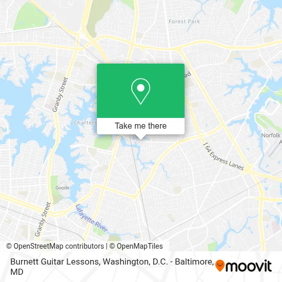 Burnett Guitar Lessons map