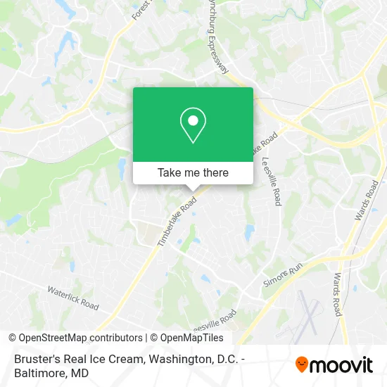 Bruster's Real Ice Cream map
