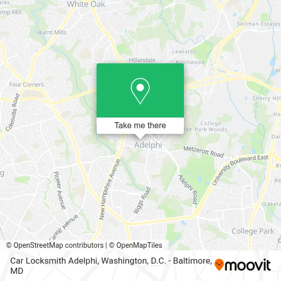 Car Locksmith Adelphi map