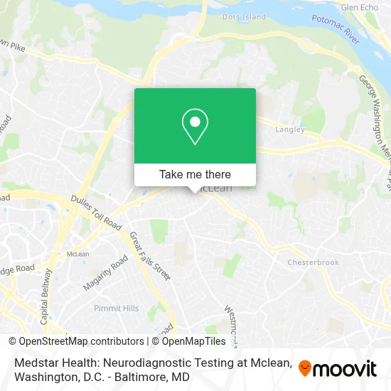 Medstar Health: Neurodiagnostic Testing at Mclean map