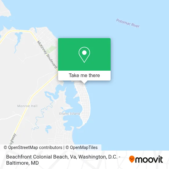 Beachfront Colonial Beach, Va map