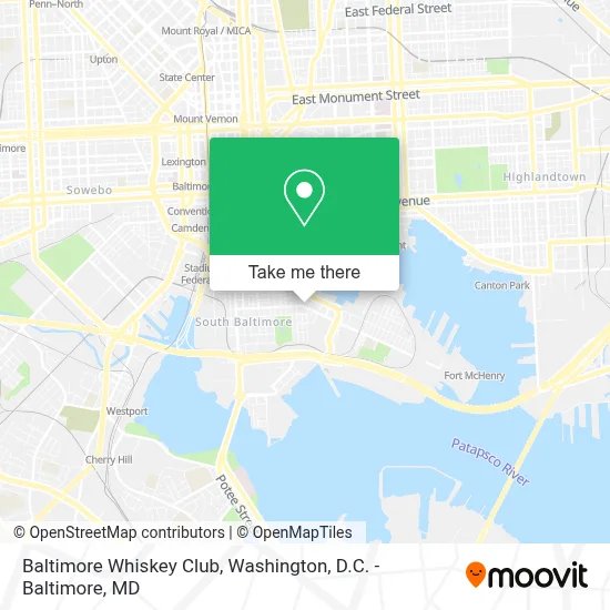 Baltimore Whiskey Club map
