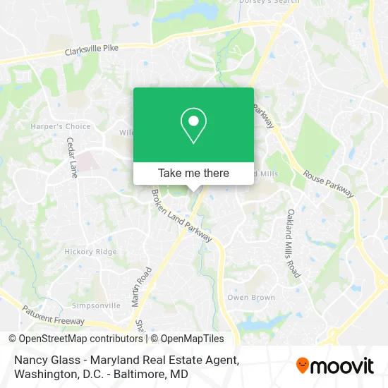 Nancy Glass - Maryland Real Estate Agent map