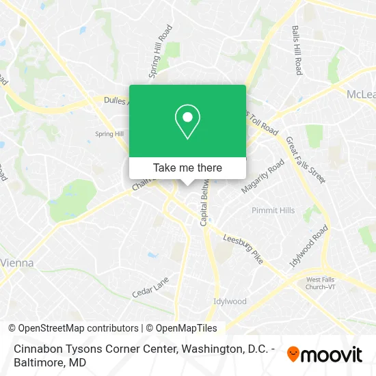Cinnabon Tysons Corner Center map