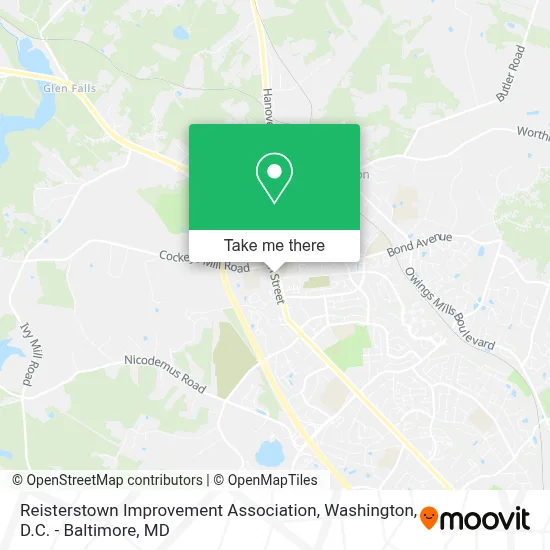 Reisterstown Improvement Association map
