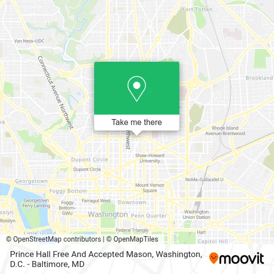 Prince Hall Free And Accepted Mason map