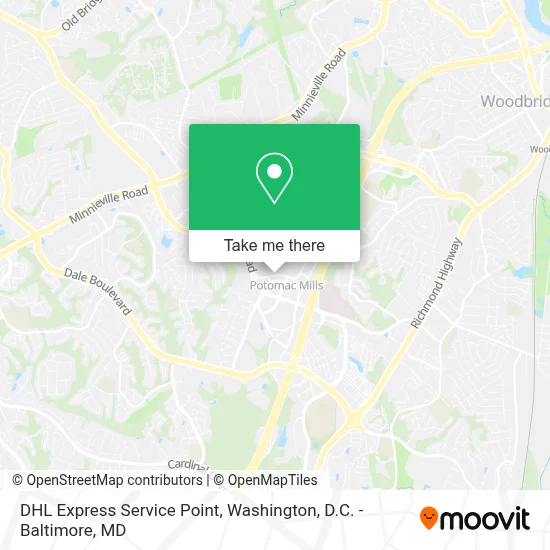 DHL Express Service Point map