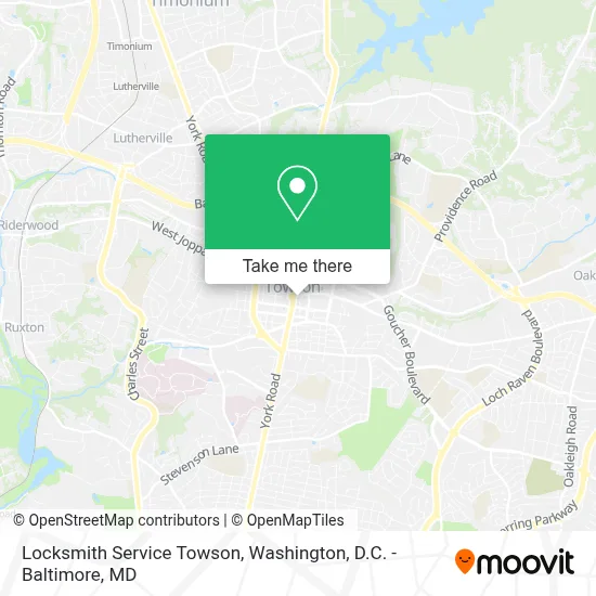 Locksmith Service Towson map
