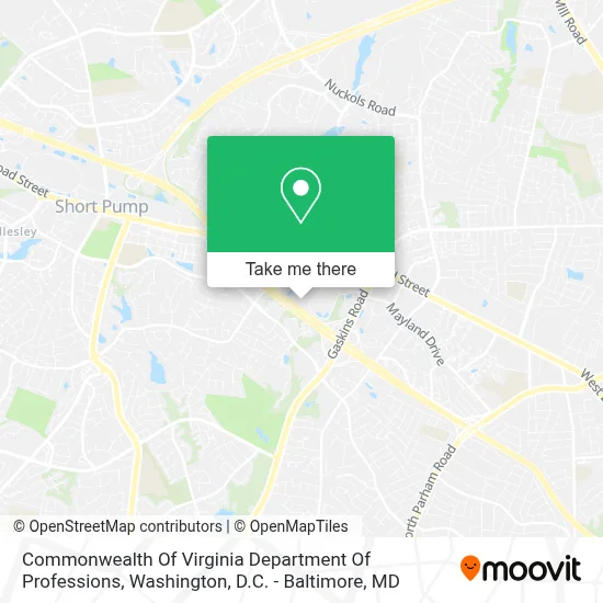 Commonwealth Of Virginia Department Of Professions map