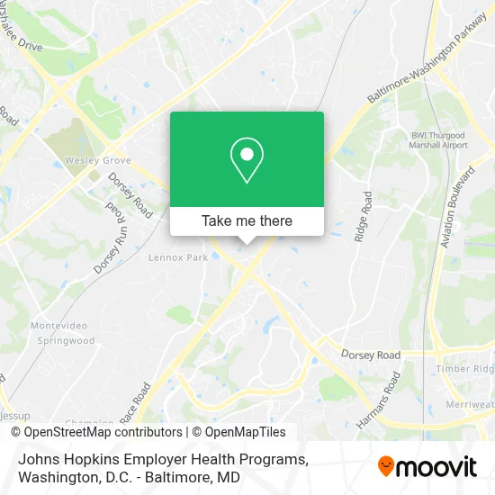 Johns Hopkins Employer Health Programs map