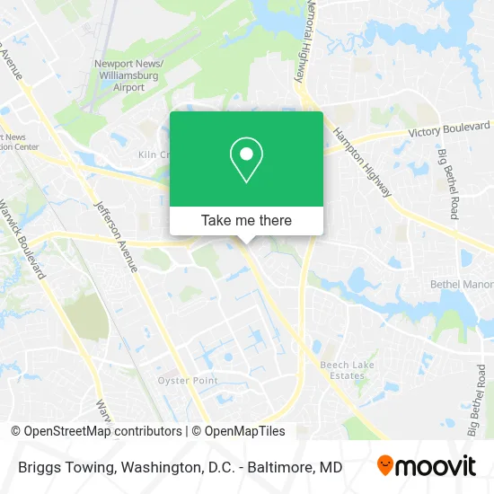 Briggs Towing map