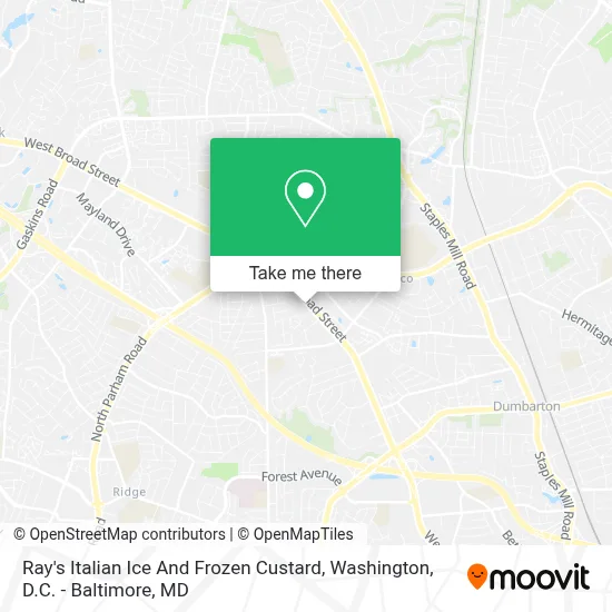 Ray's Italian Ice And Frozen Custard map