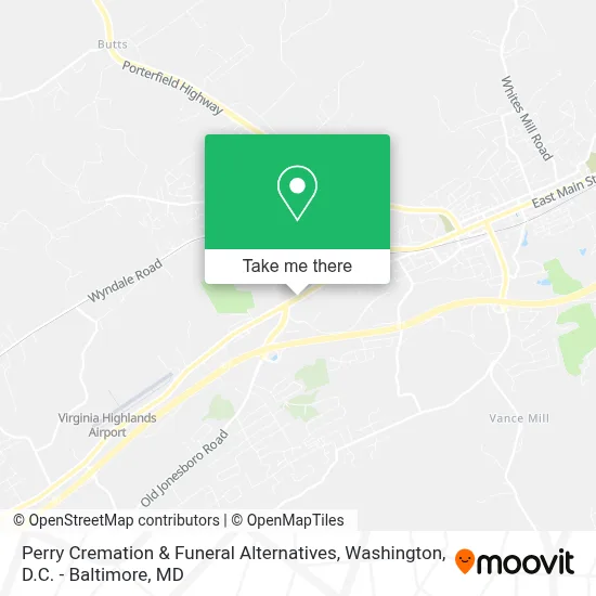 Perry Cremation & Funeral Alternatives map