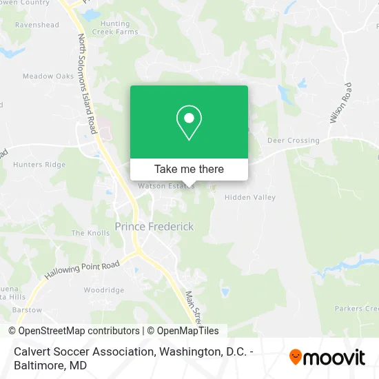 Calvert Soccer Association map
