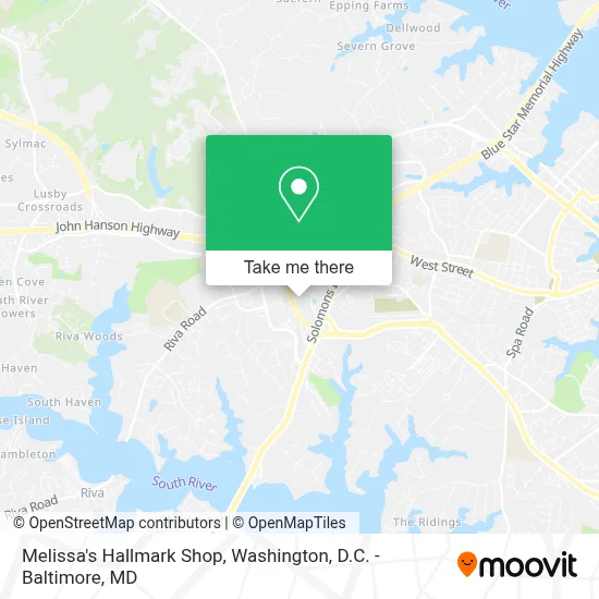 Melissa's Hallmark Shop map