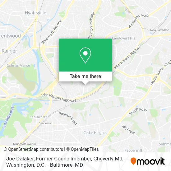 Joe Dalaker, Former Councilmember, Cheverly Md map
