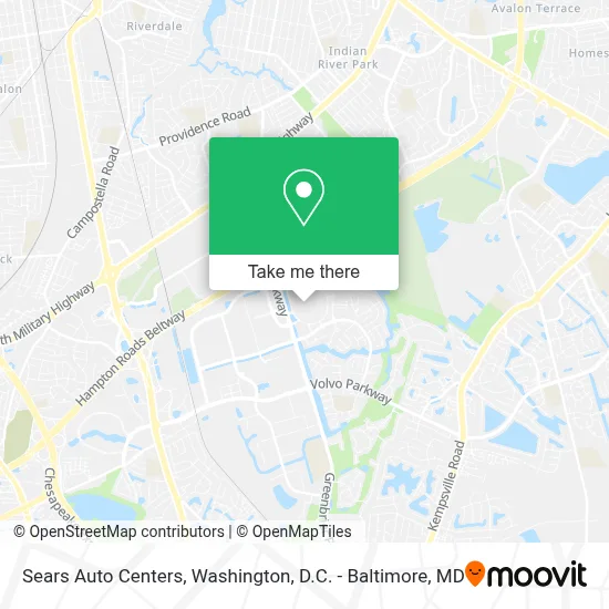 Sears Auto Centers map