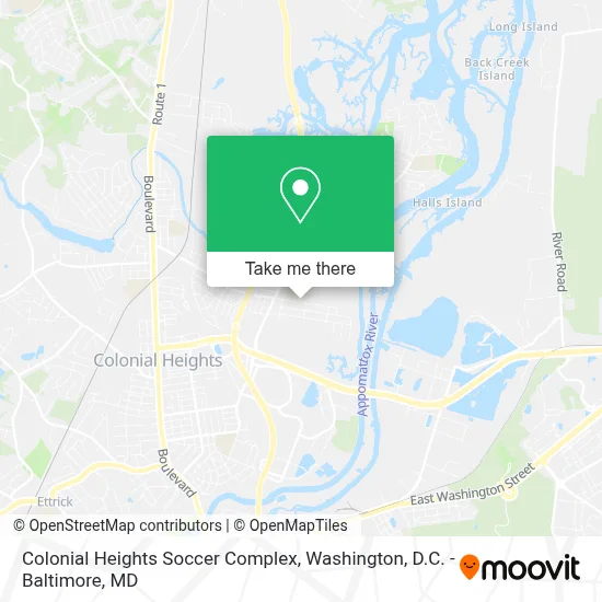 Colonial Heights Soccer Complex map