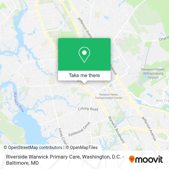 Riverside Warwick Primary Care map