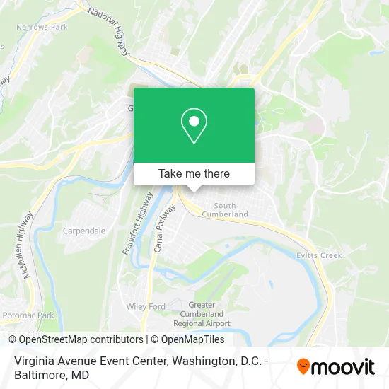 Virginia Avenue Event Center map