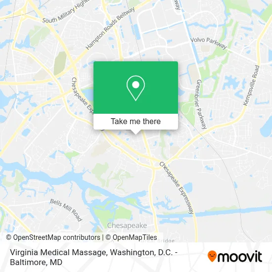 Virginia Medical Massage map