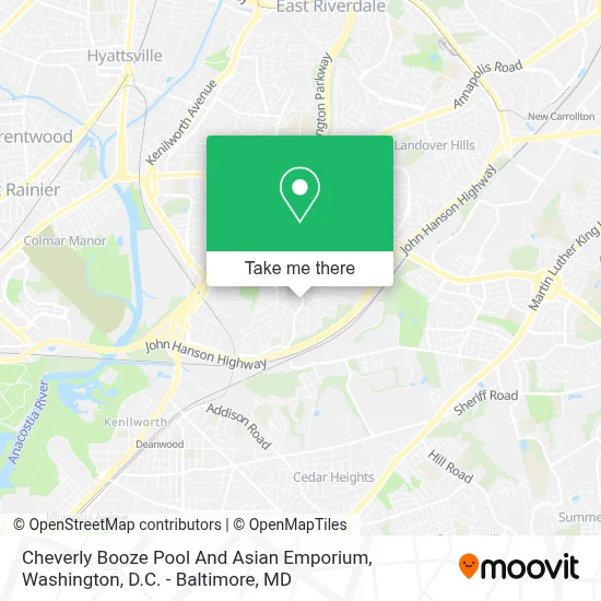 Cheverly Booze Pool And Asian Emporium map