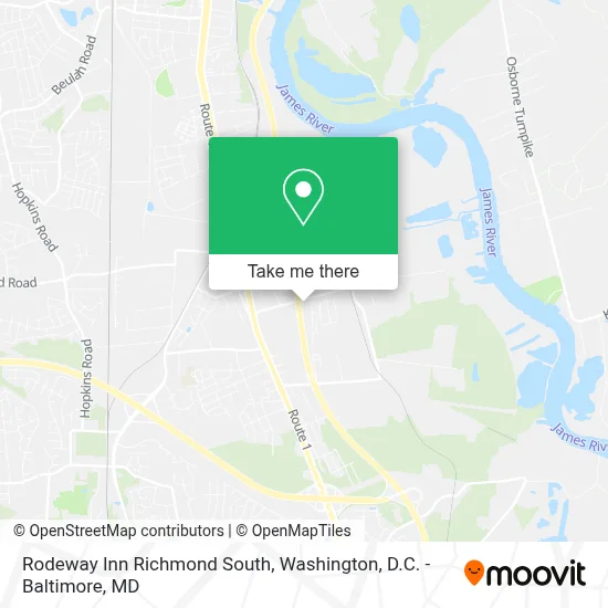 Rodeway Inn Richmond South map