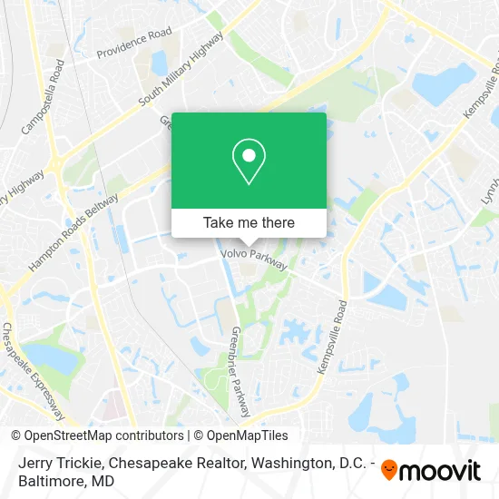 Jerry Trickie, Chesapeake Realtor map