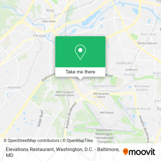Elevations Restaurant map
