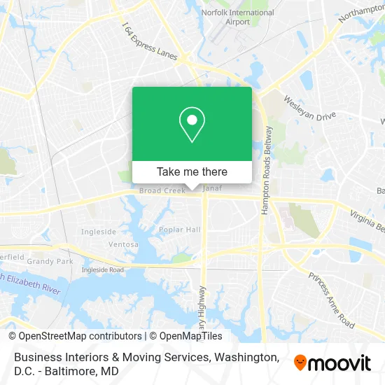 Business Interiors & Moving Services map