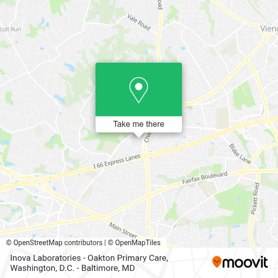 Inova Laboratories - Oakton Primary Care map
