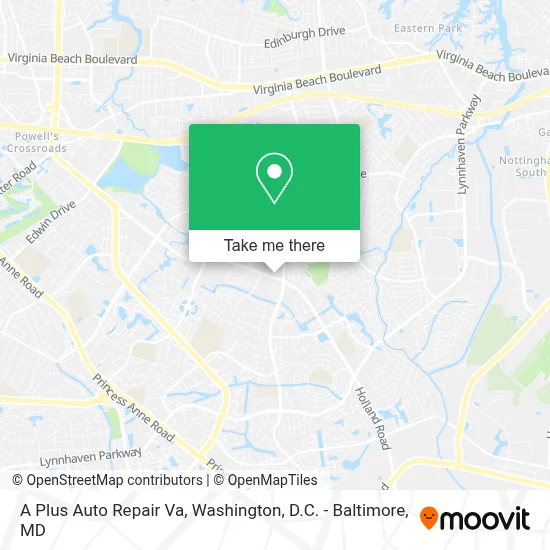 A Plus Auto Repair Va map