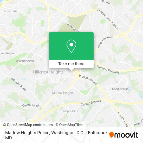 Marlow Heights Police map
