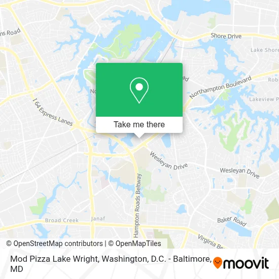 Mod Pizza Lake Wright map