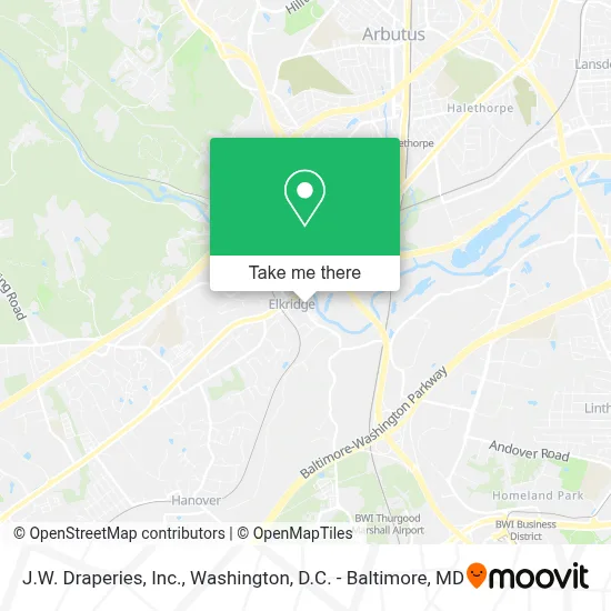 J.W. Draperies, Inc. map