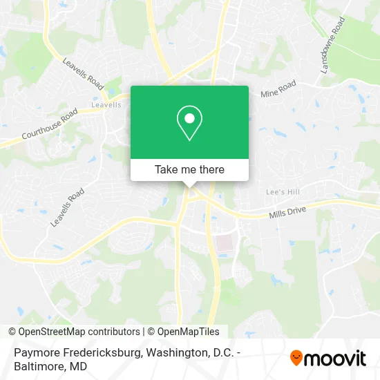 Paymore Fredericksburg map