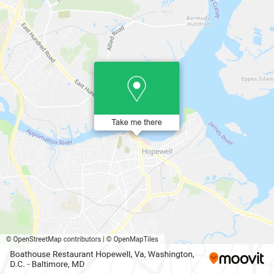 Boathouse Restaurant Hopewell, Va map