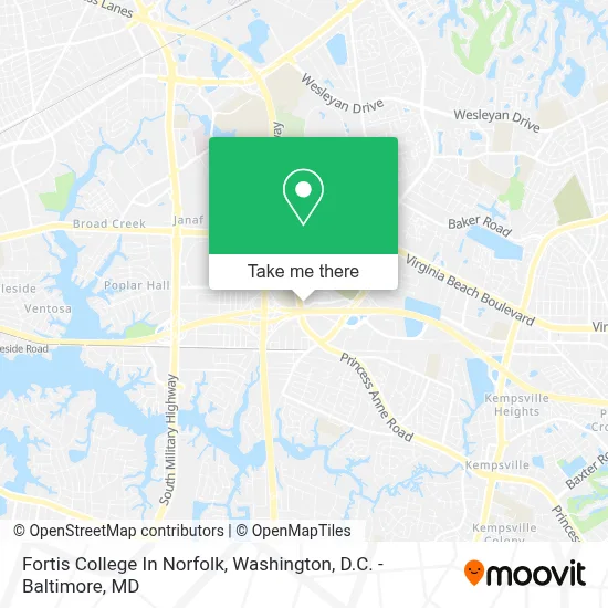 Fortis College In Norfolk map