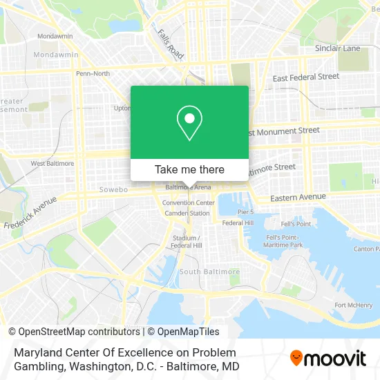 Maryland Center Of Excellence on Problem Gambling map