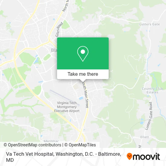 Va Tech Vet Hospital map